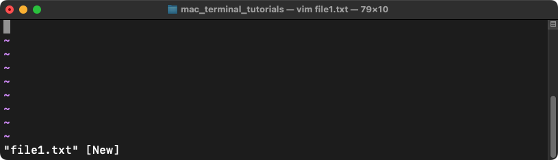 Create a New File in Mac Terminal - Using the vim Text Editor